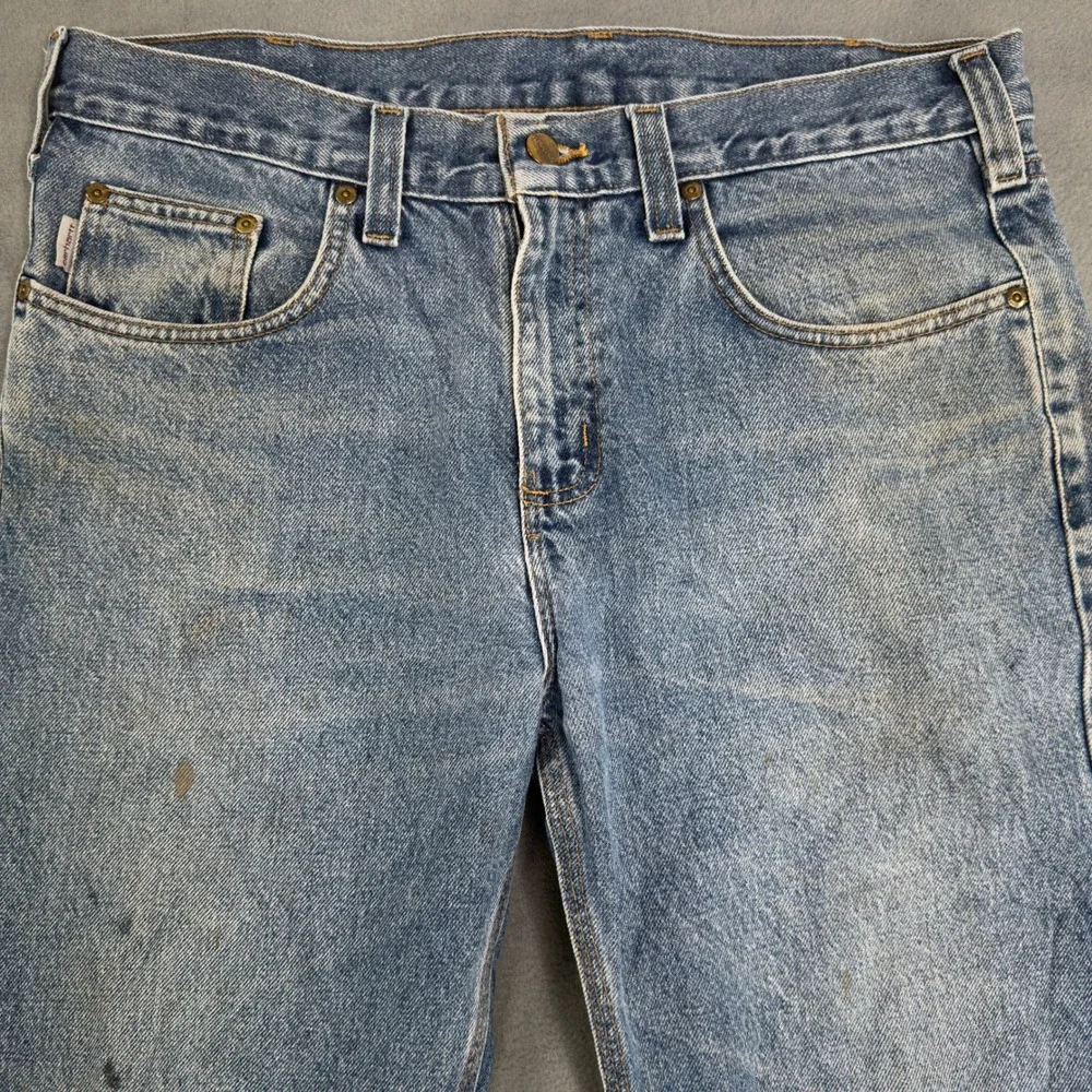 Carhartt Traditional Fit Blue Denim Jeans Mens 34x30 Workwear Straight Leg‎